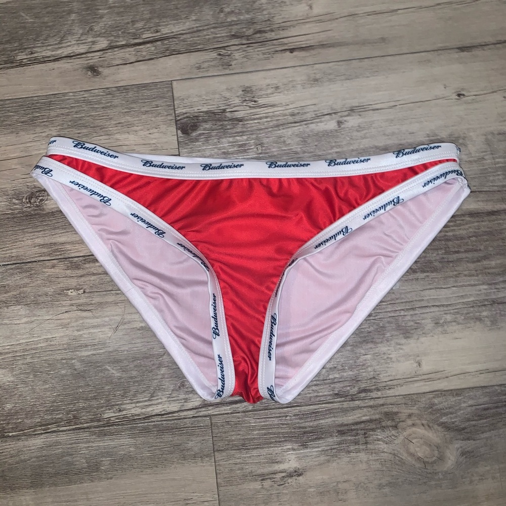 Red Budweiser bikini bottom size m